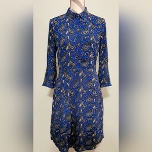 Beautiful Banana Republic Blue Paisley Shirt Dress size 4
